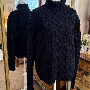 Vintage 1990s Ralph Lauren Polo Sport Black Knit Sweater 74% Wool 24% Nylon